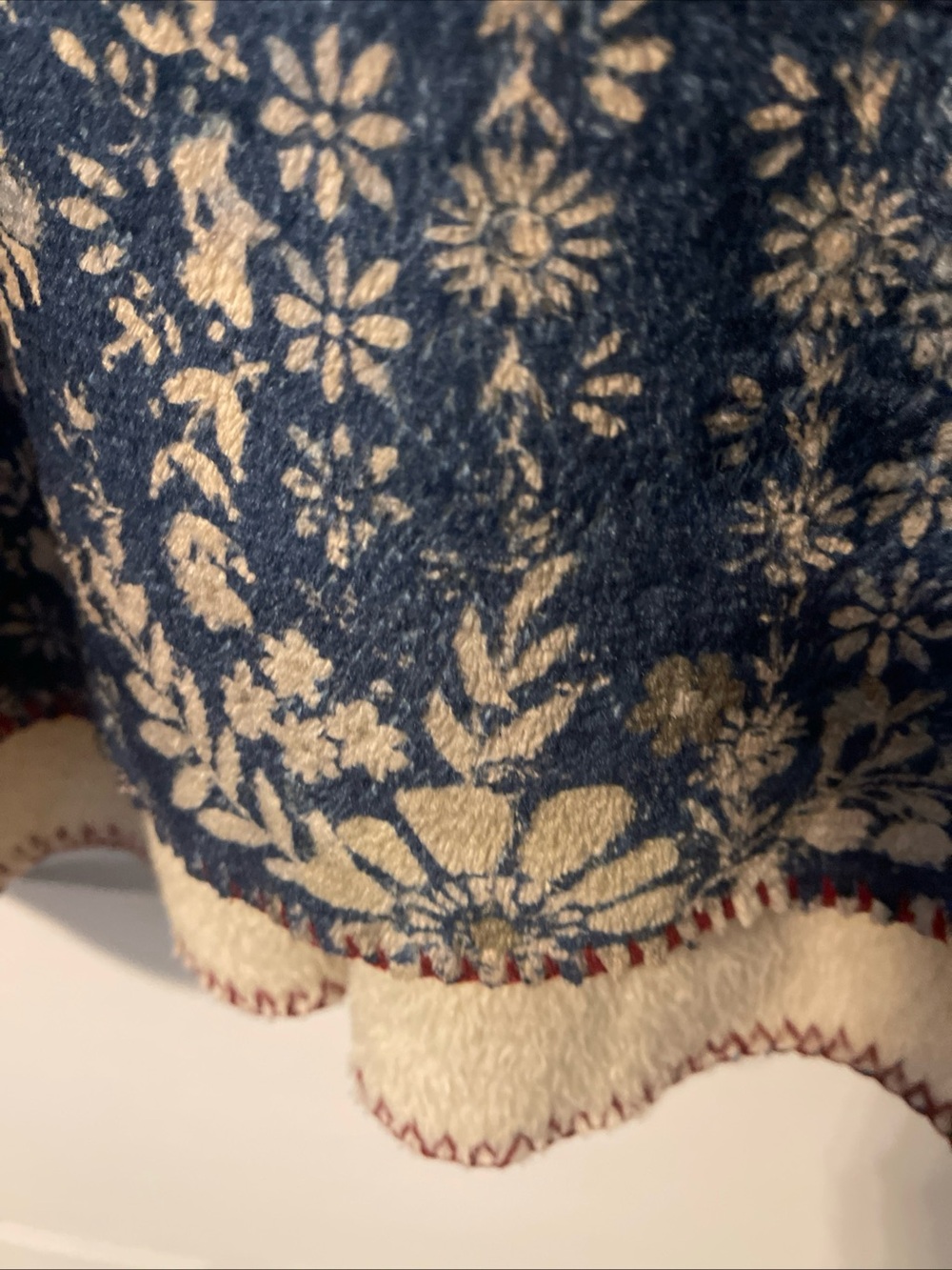 Natural Life Printed Floral Blue Fleece Oversized Hoodie Sweatshirt Top One Size - Picture 4 of 4